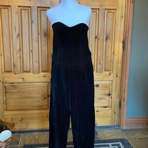 Strapless black velour Juicy Couture romper